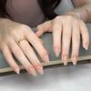 Parche de uñas explosivo Ins Wear Armor Autumn Cat Eye Naked Color Gradient Piezas de manicura hechas a mano Piezas de uñas extraíbles