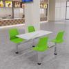 Mesa de Refeitório para Funcionários Restaurante Escolar Lanchonete Fábrica Moderna Peça Única Empresa Aço Inoxidável Refeitório Fast Food Mesa e Cadeiras