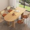Mesa de Ilha de Madeira Maciça Nórdica Apartamento Pequeno Parede de Semicírculo Sala de Estar Mesa Longa Mesa de Jantar de Escritório Mesa de Jantar Integrada