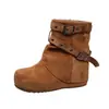 Botas grossas estilo retrô populares para aumentar a altura para mulheres, novo estilo primavera/verão 2026, combinadas com saias para criar um efeito emagrecedor, botas curtas Birkenstock de sola macia