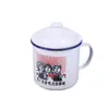 Taza de esmalte antigua clásica nostálgica tarro de té grande taza de té vintage taza de gran capacidad taza de hierro con tapa taza de agua