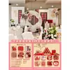 Decoración de Escena de Compromiso Rosa Nicho 2025 Estilo Chino Chu Ge Banquete Juego Completo Pared de Fondo Tablero KT