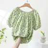 Camisa Verde Estilo Hong Kong Feminina Verão Estilo Coreano Nicho Fashion Solta Suave Casual Pequena Gordinha Top