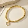 Nuevo Producto Transfronterizo Aogu: Pulsera Minimalista y Única de Cobre con Baño de Oro de 18 Quilates, Incrustación de Circonia y Dijes de Corazón, Ojo y Libélula