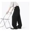 Calças casuais pesadas para homens, estilo outono high-street, perna larga, caimento solto, calças compridas retas da moda, versátil para qualquer look