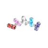 Liga de Titânio F136 Cinco Links Diamante Retangular Fileira Diamante Brincos Studs Studs de Lábio Studs de Nariz Joias para Piercing Acessórios Cabeças de Reposição
