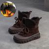 Jiejie 2024 Invierno Nuevo Lana Cálido Piel Botas de Nieve Casual Suela Gruesa Moda Moderna Cómodos Zapatos de Mujer