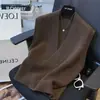 Nuevo Chaleco de Punto Otoño 2025 para Mujer Suéter de Moda en Capas Chaleco de Alta Gama Top Elegante que Reduce la Edad