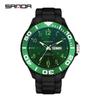 SANDA SANDA Moda Casual Simple Personalizado Visión Nocturna Fluorescente Reloj de Pulsera Digital Doble Pantalla Calendario Reloj de Cuarzo 9005