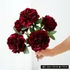 Buquê de Flores Artificiais de Peônia Estilo Europeu com 5 Cabeças para Decoração de Cena, Peônias Artificiais Realistas de Alta Qualidade para Celebrações