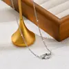 Comercio exterior transfronterizo simple moda titanio acero collar mujeres no se desvanece lujo todo combina personalidad estilo coreano cadena clavícula joyería