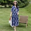 2026 Nueva Bata de Noche Estilo Chino para Mujer, Verano Algodón Seda Vintage Manga Media Vestido para Casa, Talla Grande Holgado Vestido para Mamá