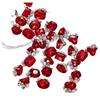Decorações de Nail Art Vintage Vermelho Bordeaux com Strass Empilhados, Cristal Brilhante Ano Novo Liga Vermelha Decorações de Unhas com Strass Empilhados Atacado
