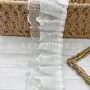 Venda Direta de Fábrica de Renda Ondulada, Fita de Gaze Preta e Branca, Renda Semicírculo Dupla Face, Acessórios para Roupas Infantis de Primavera e Verão e Vestidos de Noiva