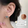 Aretes Ojo de Diablo Azules para Mujer, Aretes Punk de Personalidad Dulce Fresca de Nicho, Aretes de Diseño Simple Único