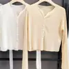 Cardigã de Proteção Solar de Verão para Mulheres com Saia de Alça e Blusa, Xale de Verão, Peça Pequena para Fora da Roupa, Jaqueta de Malha de Seda Gelada