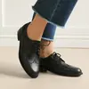 Sandálias Romanas Retrô com Cadarço, Padrão de Escamas de Peixe Patchwork, Salto Baixo Quadrado, Sapatos de Trabalho, Tamanhos Grandes 40-45, Sapatos de Exportação
