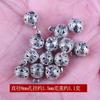 Cuentas de té de plata tibetana, adornos de bolas, accesorios DIY hechos a mano, accesorios de cuentas de Buda con bola hueca colgante, cuentas redondas talladas con flores