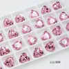 Rocallas Brillantes Dongzhou de 12 MM con Forma de Corazón y Base Puntiaguda, Accesorios para Anillos y Pendientes DIY, Rocallas Incrustadas, Artículo Popular de Exportación, Rocallas de Vidrio con Forma de Corazón