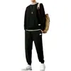 Waffles Terno Casual Masculino Outono e Inverno Moda Solta Calças de manga comprida Desgaste Masculino com um Conjunto de Roupas Bonitas
