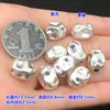 Plata Pura S999 Patrón de Martillo Asimétrico Retro Cuentas Separadas Cuentas de Cubo Juguete de Cristal Cuerda de Mano Trenzada Collar Accesorios DIY