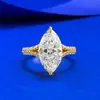 Mu Jing 2025 Nuevo Modelo Anillo de Plata S925 Diamante Blanco Marqués 8*15mm Clásico Versátil Elegante Estilo Transfronterizo Europeo y Americano
