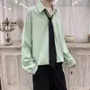 Camisa de terno de influencer muito fada masculina solta moderna de alta qualidade coreana com caimento pimp bonita design de manga longa camisa