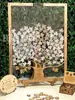 Placa de Assinaturas, Moldura de Assinatura, Suporte de Árvore, Celebração de Casamento, Aniversário, Reunião Anual, Adereços de Moldura de Foto com Impressão Digital, Peças de Madeira de Folha de Bordo