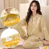 Pijama de Maternidade de Algodão Puro para Primavera e Outono, Manga Longa, para Amamentação, Todo em Algodão, Roupa Pós-Parto para Amamentar, Conjunto de Duas Peças para Casa
