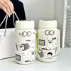 Copo Térmico Estilo Ins, Garrafa de Água Esportiva de Grande Capacidade para Homens, Chaleira Portátil para Exterior, Separação de Chá e Água, Copo para Estudantes