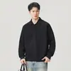 Moletom polo masculino de marca moderna, estilo minimalista, corte solto, peça versátil casual de alta qualidade, novo modelo para primavera e outono de 2026