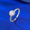 Mujing Jewelry Plata S925 Oro Blanco Anillo Redondo de Diamante Liso de 6 mm para Mujer Diario Combinable Europeo y Americano Transfronterizo Rojo