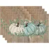 Manteles individuales de lino con estampado de calabaza de temporada de cosecha de otoño, venta caliente transfronteriza de Temu, Acción de Gracias, tapetes aislantes de calor para restaurantes, tapetes de decoración para el hogar