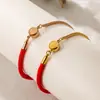 Pulsera para Pareja Año Nuevo 2022 Sonido de Agitar Little Red Book Cuerda Roja de la Fortuna Doble Cara Pulsera de Acero de Titanio Oro Rosa Venta al por Mayor