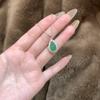 Francês Retro Novo Chinês Gotas De Água Verde Calcedônia Colar Seiko Incrustado Zircon Luz De Luxo Nicho Pingente Acessórios De Pescoço
