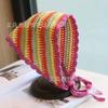 Bufanda triangular con borde ondulado de color en capas, chal de algodón para mujer, tocado, accesorios para el cabello de estilo étnico, suministro directo de fábrica