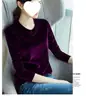 Sudeste Asiático Primavera e Outono Tamanho Grande Solto Temperamento Casual Veludo Dourado Roupa Íntima Manga Longa Gola Redonda Camiseta Camisa Base Top