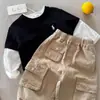 Pantalones para Niños Otoño Pantalones Cargo Estilo Urbano Pantalones Largos Ropa de Abrigo Atuendo de Otoño para Niños Bebé Niños Ropa Infantil Elegante de Moda