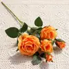 Flor de Rosa Artificial, Rosa Corazón de Hielo de 5 Cabezas con Tallo Largo, Flor Falsa para Bodas, Fotografía, Decoración del Hogar y Decoración Suave