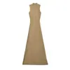 Elegante Vestido de Punto sin Mangas Estilo Socialité para Mujer, Vestido Bodycon Elástico de Corte Ajustado de Alta Gama que Favorece la Figura, Sexy Vestido Largo tipo Camiseta