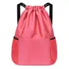 Mochila con cordón plegable de gran capacidad con LOGOTIPO imprimible, bolsa simple para deportes, fitness, baloncesto, bolsa impermeable con cordón
