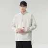 Sudadera retro americana para hombre con media cremallera y cuello alto, chaqueta deportiva casual holgada de moda para primavera con mangas largas