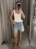 Shorts de Mezclilla Rectos Casuales Bolsillos Sueltos Cintura Alta Retro Americano Verano 2026 Transfronterizos Europeos y Americanos