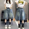 Shorts de Mezclilla para Mujer Tallas Grandes, Estilo Veraniego Delgado, Nuevos Shorts de Cinco Puntos de Pierna Ancha de Cintura Alta Adelgazantes Estilo Americano 2026 para Mujeres Tallas Grandes