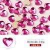 2022 Arte de Uñas Pedrería en Forma de Corazón Base Plana Corazón Melocotón 3*3.5 Pedrería Brillante Mini Femenino DIY Uñas Decoraciones de Pedrería de Cristal Iridiscente