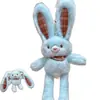 Nova Boneca de Pelúcia Coelho Keluri Puxável Divertida Chaveiro Criativo Descompressão Retrátil Pequeno Coelho Pingente de Mochila