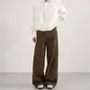 2026 Novo Design Desconstruído Retro Americano Calça Casual Lavada para Homens e Mulheres Perna Reta Solta Amassada Calça Fluida
