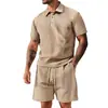 Conjunto de Camisa Polo de Manga Corta para Hombre Estilo Europeo 2026 Verano Nuevo Conjunto Casual de Shorts para Vacaciones