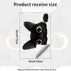 Set de pegatinas de pared lindas de gato negro de dibujos animados asomándose para interruptores, autoadhesivas y removibles, para decoración de interruptores y enchufes de dormitorio y sala de estar