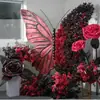Decoración de ventana de exhibición de flores artificiales de mariposa gigante, soporte de mariposa floral, flor decorativa para accesorios de fotos y exhibición